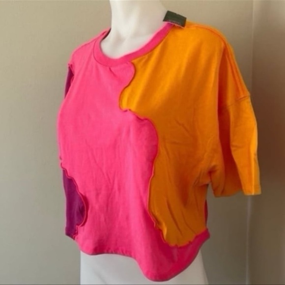 (NWT) Wild Fable Boxy Color-Block Relaxed Fit Crop Top, XS - Picture 10 of 14